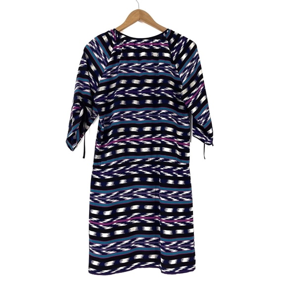 Yumi Kim Women’s Size XS Multi Color Striped Silk Lightweight Tie Keyhole Dress - Picture 9 of 12